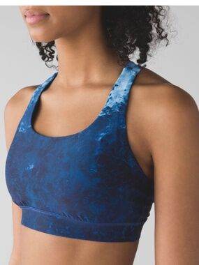 lululemon Energy Bra Deep Sea Blue H20 E Water-Friendly, size 6